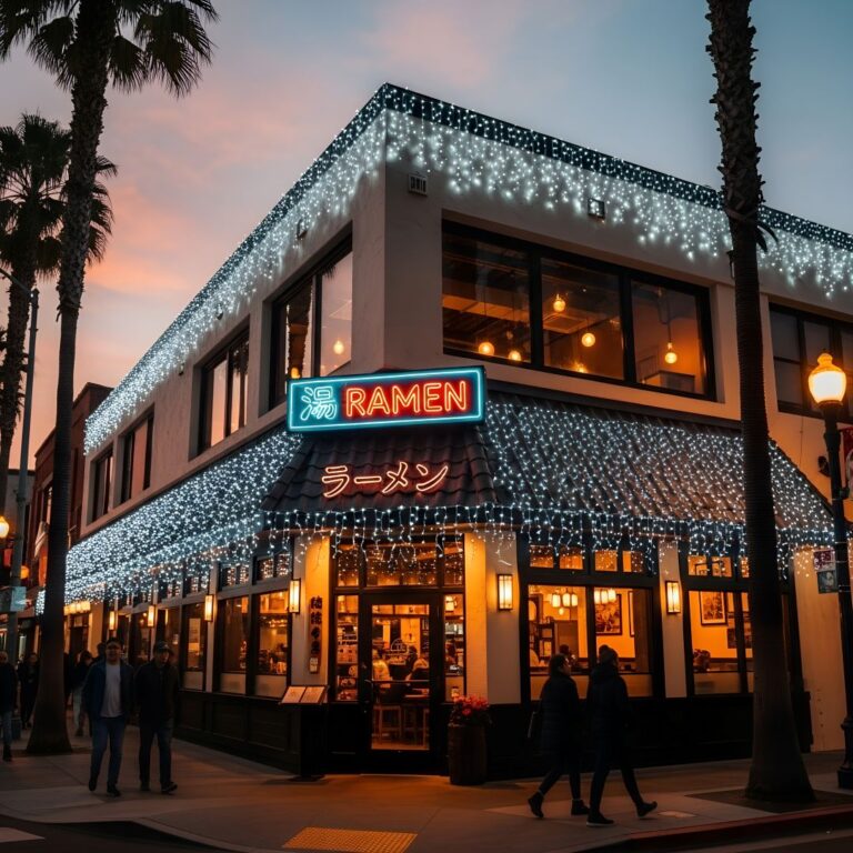Exterior Of A Ramen Restaurant In California Decor