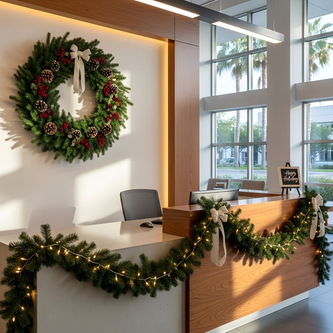  Office Lobby Desk In California With Christmas Wr