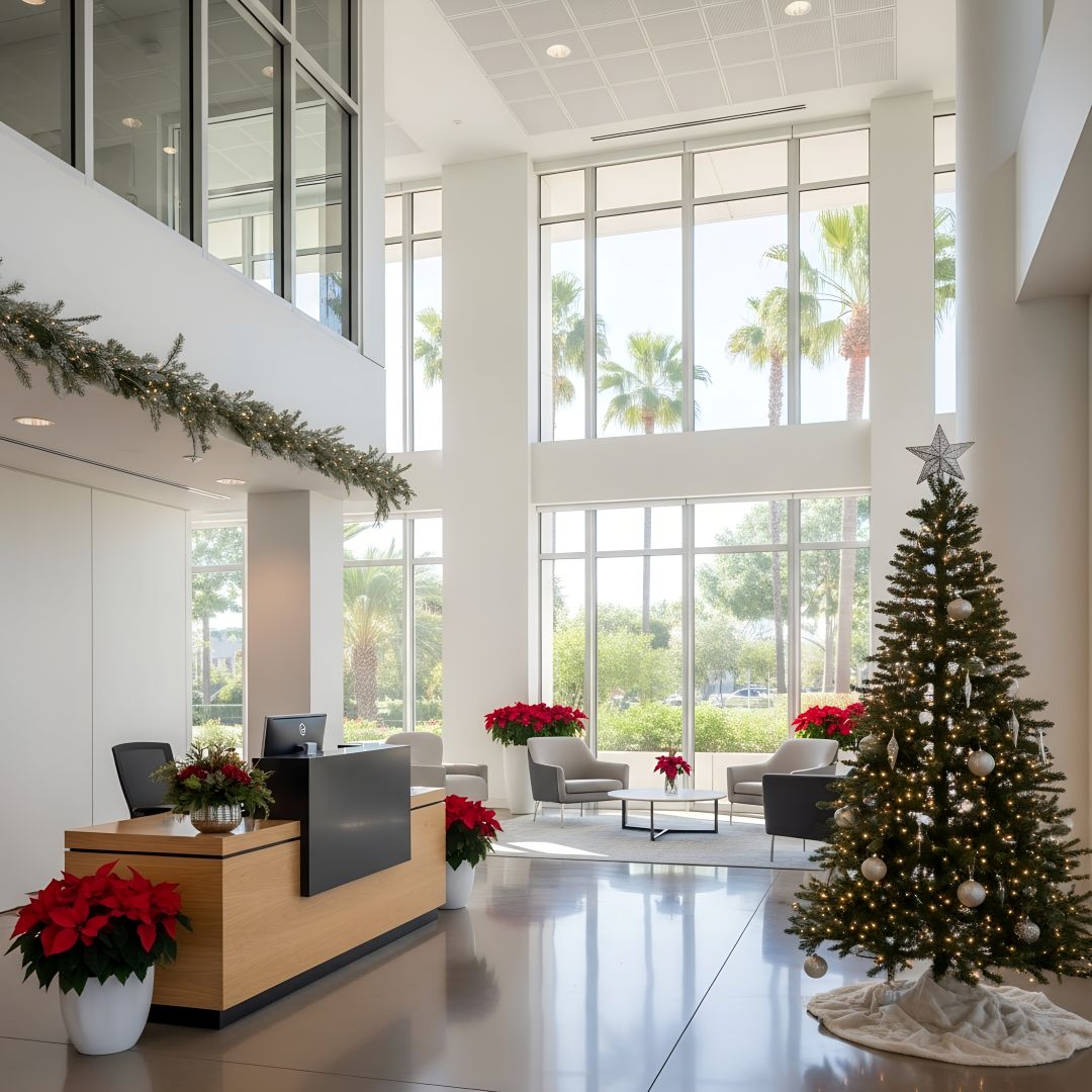  Office Lobby In California With Small Christmas D