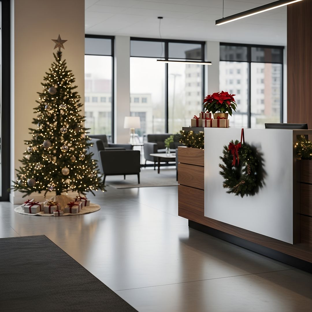  Office Lobby With Small Christmas Decor