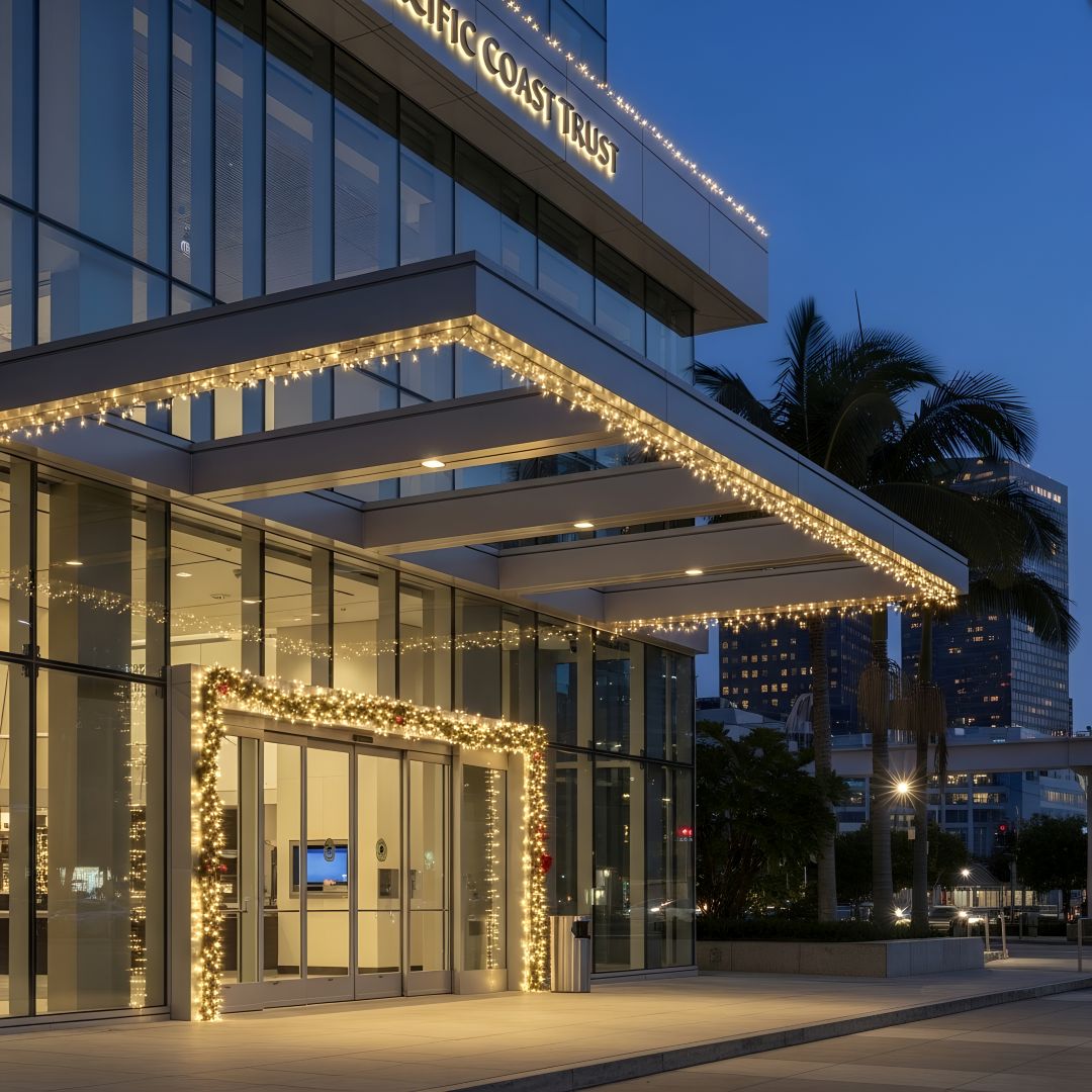 Exterior Of Entrance Of Modern Bank In Los Angles (1)