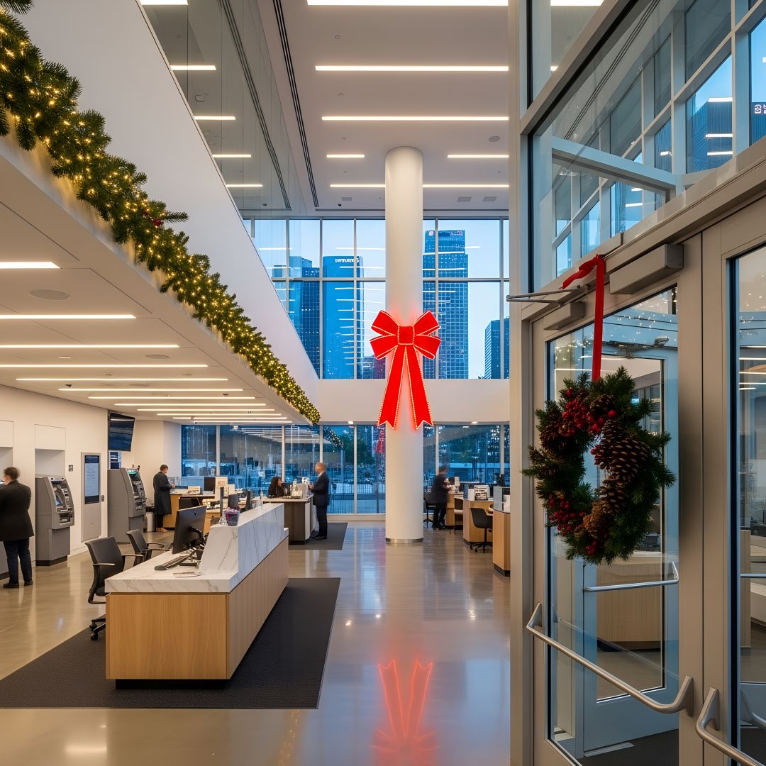 Interior Of Modern Bank In Los Angles With A Small (1)